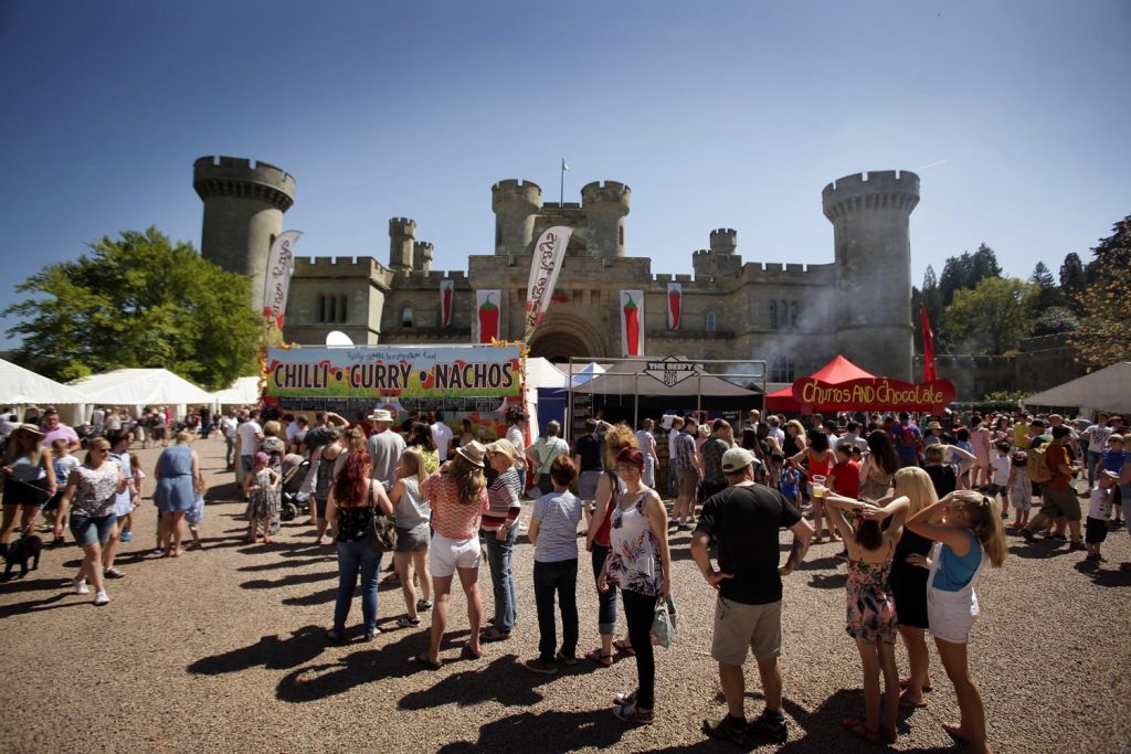 Food stalls at Eastnor Castle's annual chilli festival